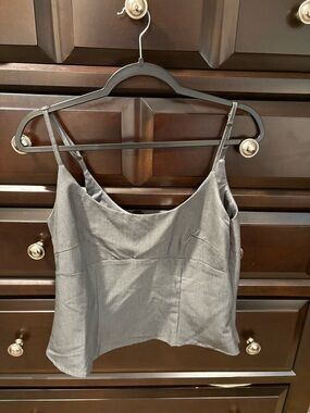 H&M Charcoal Gray Spaghetti Strap Tank Top
